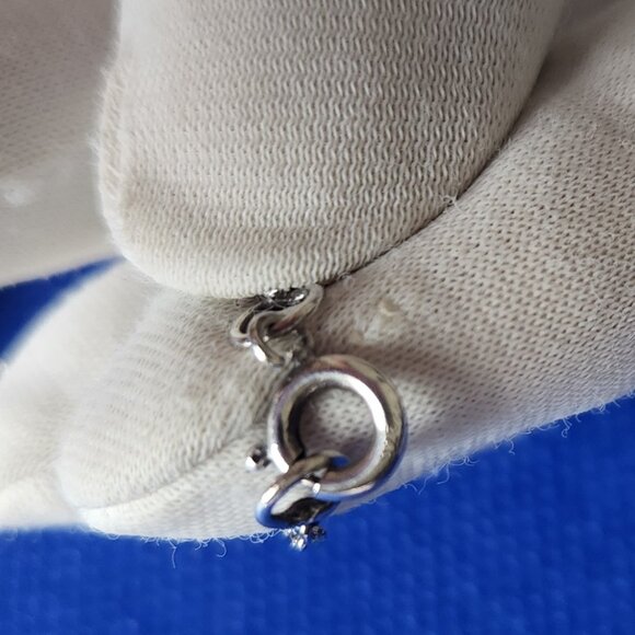 925 SILVER NECKLACE WITH EGG YOLK/WHITE BALTIC AMBER STONES. - Picture 7 of 8